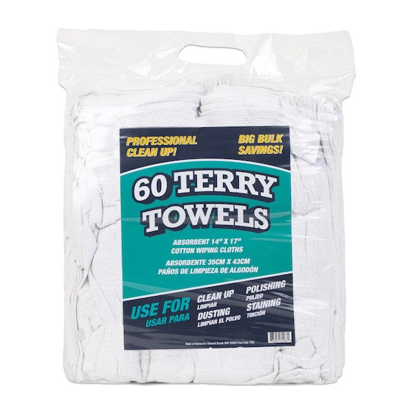 Monarch Brands Terry Towels, 14in x 17in, 300PK N030-TT60-CS - main